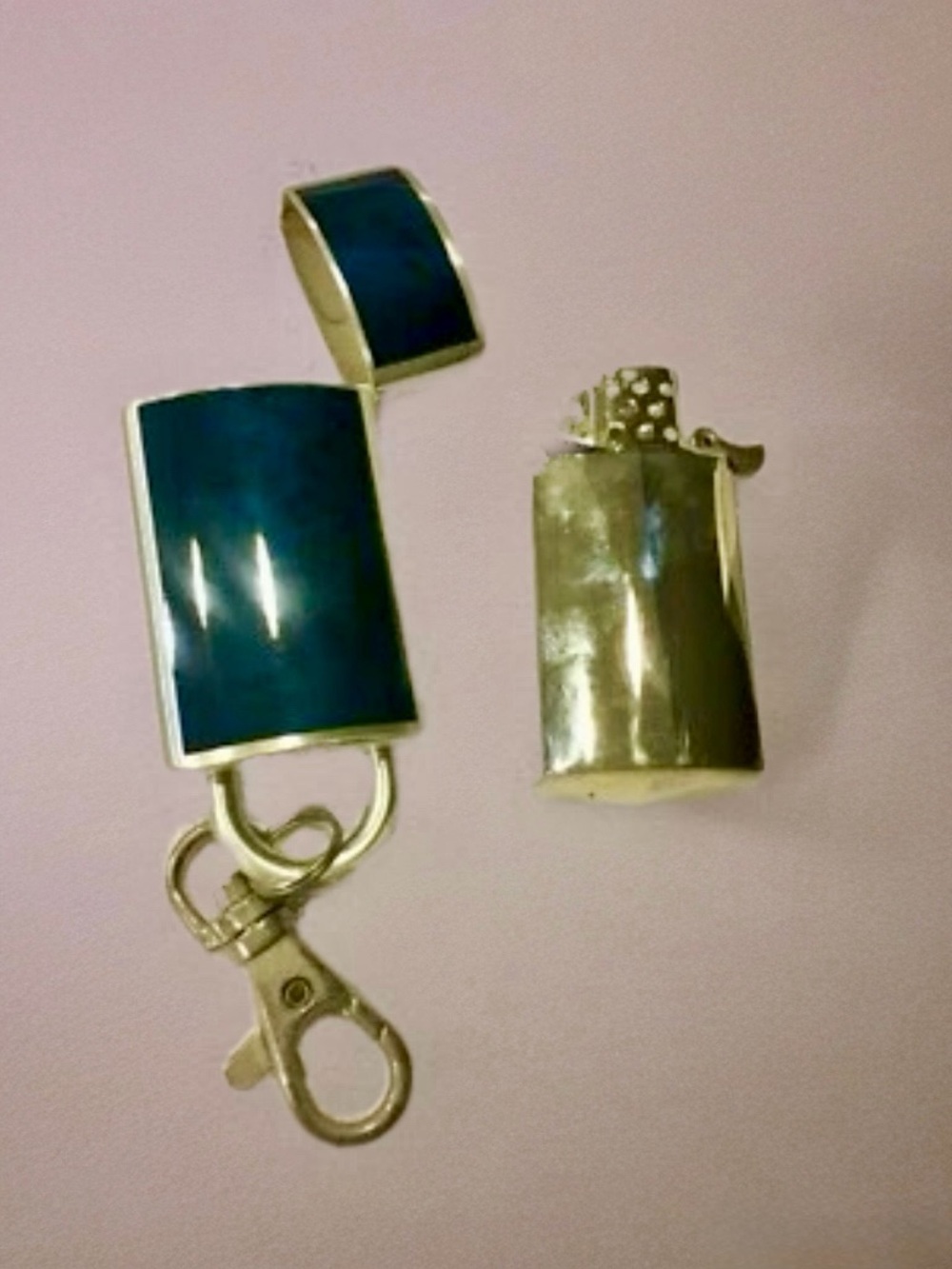 Vintage Sarome Lightr with integrated keychain NOS in original box Blue - Picture 6 of 8